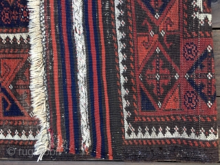 Beautiful Antique Timuri rug from circa 1880. All natural colors. Condition very good with low pile and oxidation visible in the khaki/brown color. Thin, soft blanket-like handle. Complete kilim ends which contain  ...