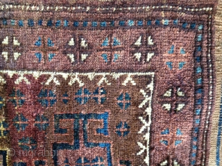 Baluch Balisht, probably late 19th C. In full glossy pile and retaining kilim ends. All natural colors including yellow and aubergine. Size: 36X26in./91X66cm. Buyer pays shipping.       