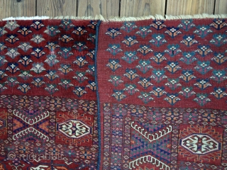 Antique Tekke Turkoman Main Carpet in excellent condition. Circa 1890. All natural colors including at least three blues, two greens and yellow. Soft handle with shiny wool. Good pile throughout, slightly lower  ...