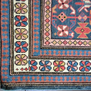 Small squarish Kuba rug, circa 1900. Good colors and nice Chichi field design.
Size 39" X 32"/100 X 86cm. Mostly original selvages and ends stabilized. Washed.
Shipping included within the U.S. 

   