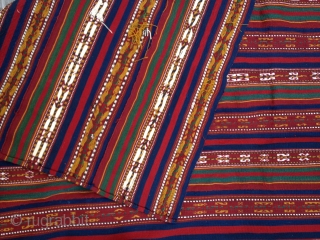 Antique Jajim circa early 1900s. In excellent original condition with all natural dyes. Consists of 9 stripes sewn together. Probably from Azerbaijan or Northwest Persia. Size 6'X 6'3"/ 183 X 190cm. Price  ...