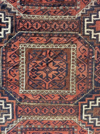 Antique Baluch Salar Khani Rug.Size 251×112 cm.Low Pile In Some Areas.Kindly See Pictures Carefully Please.Contact For More Info And Price Nabizadah_carpets@yahoo.com            