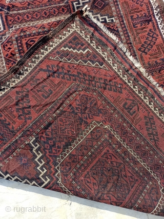 Antique Baluch Salar Khani Rug.Size 251×112 cm.Low Pile In Some Areas.Kindly See Pictures Carefully Please.Contact For More Info And Price Nabizadah_carpets@yahoo.com            