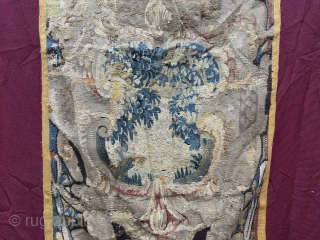 Antique Hand Woven Rare Collectible 16th or 17th Century French Flemish Verdure Tapestry Fragment.Silk And Wool Material.Size 195x49 Cm.Contact For More Info And Price Nabizadah_carpets@yahoo.com        