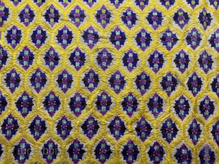 Antique Moroccan Rabat Hand Silk Embroidered Textile.Size 111x94 Cm.Small Spot Kindly See Pictures Carefully Please.Contact For More Info And Price Nabizadah_carpets@yahoo.com            