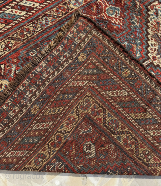 Antique Rare Collectible Hand Knotted Persian Tribal Chicken Khamseh Wool Rug.Good Condition(Low Pile In Some Areas Kindly See Pictures Carefully Please).Size 236x142 Cm.Contact For More Info And Price Please Nabizadah_carpets@yahoo.com   