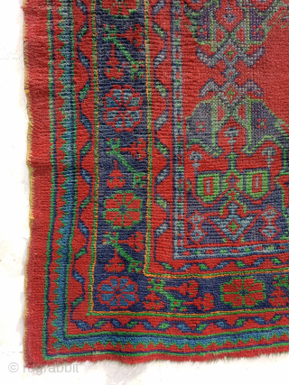 Antique Hand Knotted Turkish Oushak Rug Ca.1900 Size 346×185 Cm.Old Repair In Many Areas Which Had Done.Contact For More Info And Price Nabizadah_carpets@yahoo.com          