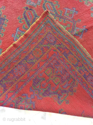 Antique Hand Knotted Turkish Oushak Rug Ca.1900 Size 346×185 Cm.Old Repair In Many Areas Which Had Done.Contact For More Info And Price Nabizadah_carpets@yahoo.com          