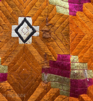 Gorgeous Collectible Hand Silk Embroidered Phulkari Bagh Textile Shawl.Size 234x127 Cm.Some Repairs Which Had Done.Contact For More Info And Price Please Nabizadah_carpets@yahoo.com           