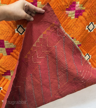 Gorgeous Collectible Hand Silk Embroidered Phulkari Bagh Textile Shawl.Size 234x127 Cm.Some Repairs Which Had Done.Contact For More Info And Price Please Nabizadah_carpets@yahoo.com           