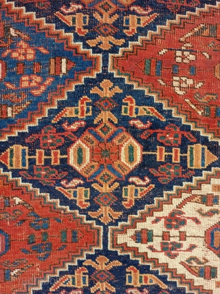 Antique 19th Century Afshar Rug Size 6'3"×5'6" Feet
Low pile according to age Contact for more info and price nabizadah_carpets@yahoo.com              