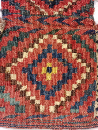 Antique Hand Woven Afghan Uzbek Tatar Flat Weave Sumak Technique Bag.These Bags Were Used For Storing Seeds And Nuts Rather Than Salt.Size 28×23 Cm.Good Age And Good Condition.Contact For More Info And  ...