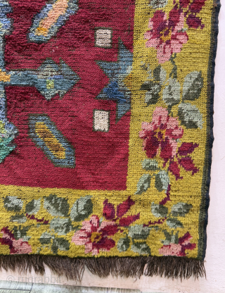 Fabulous Hand Knotted Very Interesting Unusual European? Old Wool Rug.Size 202x93 Cm.Low Pile In Some Areas Kindly See Pictures Carefully Please.Contact For More Info And Price Nabizadah_carpets@yahoo.com      