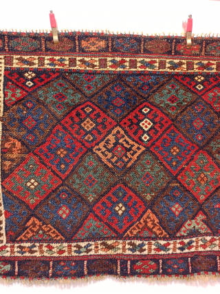 Antique Hand Knotted Persian Kurdish Jaff Rug.Size 65×101 Cm.Good Age And Good Condition.Contact For More Info And Price Nabizadah_carpets@yahoo.com              