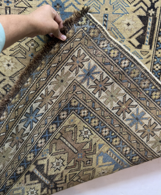 Antique Rare Collectible Hand Knotted Distressed Low Pile Shirvan Azerbaijan Wool Rug.Size 144x121 Cm.Old Repair Which Had Done Kindly See Pictures Carefully Please.Contact For More Info And Price Nabizadah_carpets@yahoo.com    