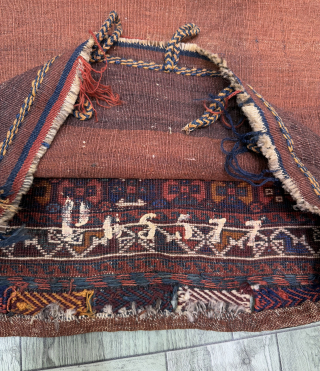 Antique Rare Collectible Hand Knotted Persian Afshar Unusual Size Single Saddle Bag Face Rug With Original Backing Ca-1900s Size 74x74 Cm.Good Age And Good Condition.Contact For More Info And Price Nabizadah_carpets@yahoo.com  