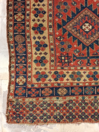 Antique Collectible Kurdish Juval(Chuval),Size 81×110 Cm,Good Age,Low pile in some areas and small old repair on the corner which had done.Contact for more info and price Nabizadah_carpets@yahoo.com      