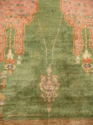 Nagel Auction September 7, 2010. Lot 27, Bursa silk prayer rug, Central Anatolia, circa 1900. 169 cm x 109 cm. Full catalogue online now www.auction.de        