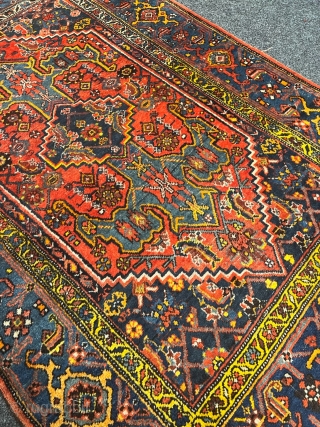 Colorful antique Persian Bidjar Gerrus rug from an old German estate. This rug is woven on a wool foundation, this indicates its high age. Size circa 158x107cm / 5’2ft by 3’5ft   ...