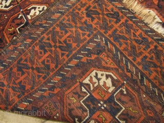 Antique Baluch rug with Tekke Guls. Size: ca 197cm x 102cm / 6'5''ft x 3'4''ft                  