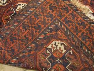 Antique Baluch rug with Tekke Guls. Size: ca 197cm x 102cm / 6'5''ft x 3'4''ft                  