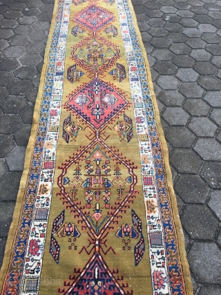 Antique camel ground Persian Sarab runner, very decorative. Size: ca 500x100cm / 16'4'' x 3'3''ft                  