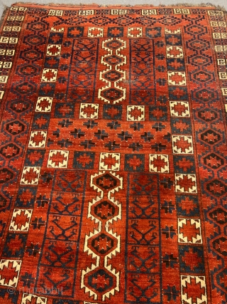 A very nice antique Turkmen Ersari Ensi, good age and quality. Some condition problems in the upper part, nothing serious.             