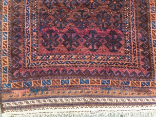 Antique Timuri Baluch prayer rug with glossy wool, size: ca. 125x85cm / 4'1''ft x 2'8''ft, tiny moth damage otherwise very good overall condition,  www.najib.de        