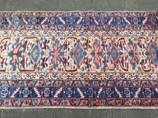 Antique Persian Gerus Bidjar rug on wool foundation, beautiful camel ground color, good condition, age: 19th century. Size: circa 230x111cm / 7'6''ft x 3'7''ft         