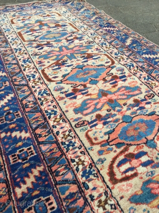 Antique Persian Gerus Bidjar rug on wool foundation, beautiful camel ground color, good condition, age: 19th century. Size: circa 230x111cm / 7'6''ft x 3'7''ft         