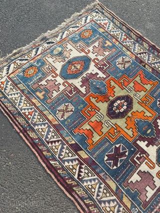 Antique Caucasian Leshgi rug, size: ca. 150x107cm / 5ft by 3‘6ft  http://www.najib.de                    