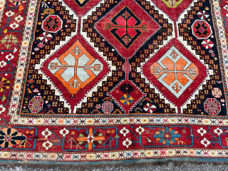 A large antique Caucasian Shirvan rug. Rare large size: ca. 400x205cm / 13‘2ft by 6‘8ft  http://www.najib.de                