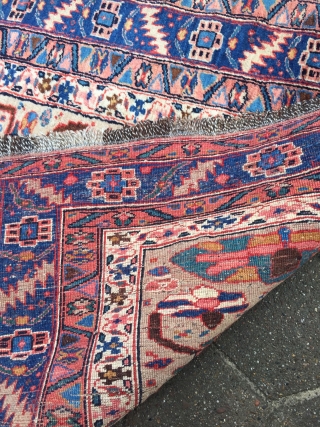 Antique Persian Gerus Bidjar rug on wool foundation, beautiful camel ground color, good condition. Size: circa 230x111cm / 7'6''ft x 3'7''ft
            