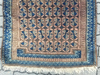 Antique Baluch prayer rug . Origin : North-West Afghanistan . Size : ca. 130cm x 90cm ( 4'2''ft x 2'9''ft ) Nice collector´s piece.
         