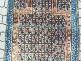 Antique Baluch prayer rug . Origin : North-West Afghanistan . Size : ca. 130cm x 90cm ( 4'2''ft x 2'9''ft ) Nice collector´s piece.
         