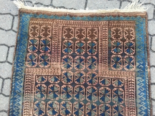 Antique Baluch prayer rug . Origin : North-West Afghanistan . Size : ca. 130cm x 90cm ( 4'2''ft x 2'9''ft ) Nice collector´s piece.
         