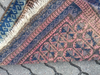 Antique Baluch prayer rug . Origin : North-West Afghanistan . Size : ca. 130cm x 90cm ( 4'2''ft x 2'9''ft ) Nice collector´s piece.
         