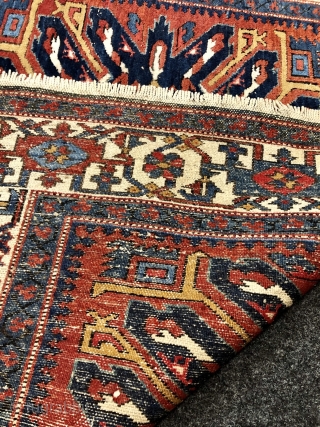 Antique Adler Kazak inspired Karadja rug from Northwest Persia, size: 220x145cm / 7'2ft by 4'8ft                  