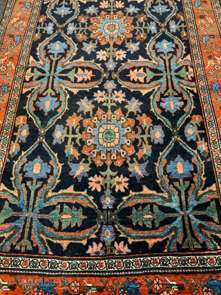 Antique Bidjar Gerrus rug from Westpersia, age: circa 1870. Very nice drawing, beautiful navy blue field color. Wool foundation, good condition. Size: circa 210x135cm / 7ft by 4’5ft  http://www.najib.de   
