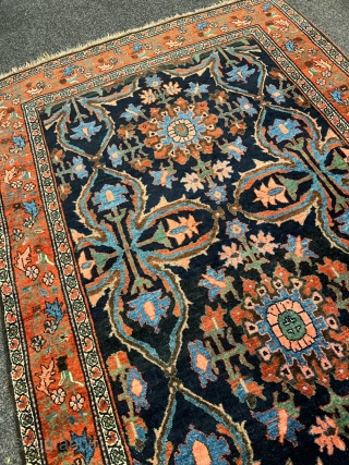 Antique Bidjar Gerrus rug from Westpersia, age: circa 1870. Very nice drawing, beautiful navy blue field color. Wool foundation, good condition. Size: circa 210x135cm / 7ft by 4’5ft  http://www.najib.de   