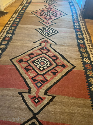 A very nice camel ground Shahsavan kilim from Northwest Persia. Size: ca. 363x142cm / 11‘9ft by 4‘7ft http://www.najib.de               