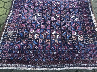 Antique Turkmen inspired Kordi rug with Aina gul design, good condition. Size: 265x180cm / 8'7''ft x 6ft. Origin: Khorassan province, North-East Persia           