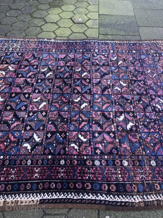 Antique Turkmen inspired Kordi rug with Aina gul design, good condition. Size: 265x180cm / 8'7''ft x 6ft. Origin: Khorassan province, North-East Persia           