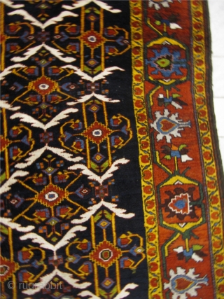 Antique Persian Bakhtiary rug with beautiful colors. Circa 1880. Wool foundation. Fantastic border, good overall condition. Size: 405x190cm / 13'3'' x 6'3'' More pictures on www.najib.de       