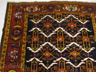 Antique Persian Bakhtiary rug with beautiful colors. Circa 1880. Wool foundation. Fantastic border, good overall condition. Size: 405x190cm / 13'3'' x 6'3'' More pictures on www.najib.de       