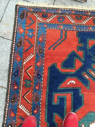 Antique Caucasian rug, beautiful drawing. Size: ca. 245x170cm / 8'1''ft x 5'6''ft                     