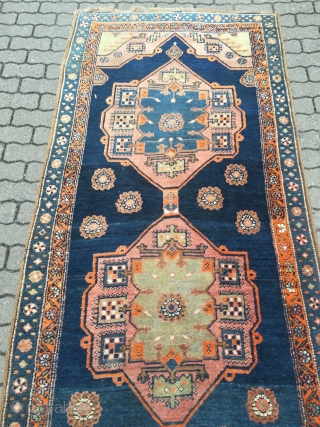 Fresh arrival from a German estate: Antique runner from Northwest Persia, woven on a wool foundation. Very decorative  size: ca. 415x118cm / 13'7''ft x 3'8''ft www.najib.de      