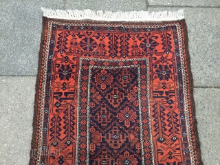 Antique Baluch rug from the 19th century, beautiful border design. Size: ca. 170x87cm / 5'6''ft x 2'9''ft                