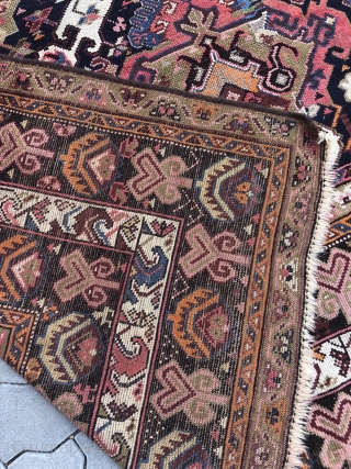 Large antique Caucasian rug, very decorative. Size: 435x210cm / 14'3''ft x 6'9''ft                     