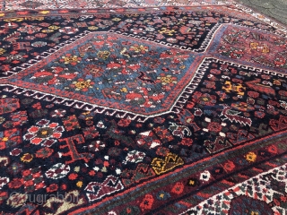 Beautiful antique Qashqai tribal rug from Southwest Persia, large size: 305x105cm / 10ft x 6'1''ft                  